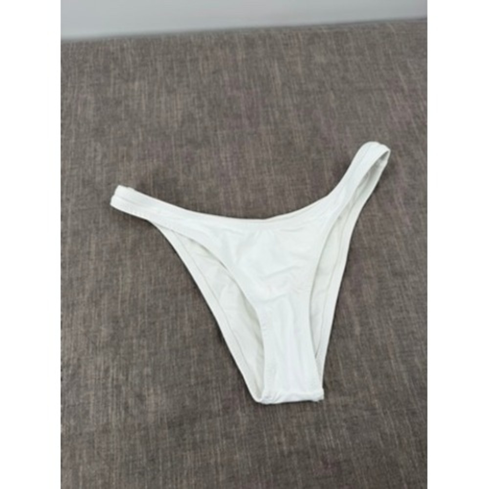 SKIMS Recycled Swim Cheeky Tanga Bikini Bottom Snow White Size S Small NWT